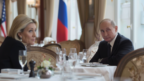 putin e le pen a cena